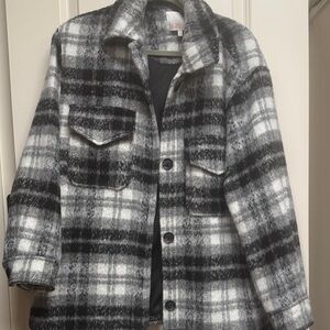 Gianni Bini Black,Gray, and White Textured Jacket